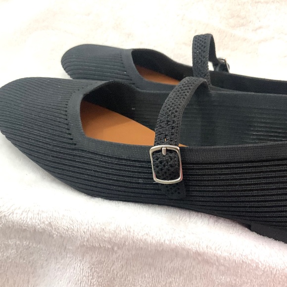 BLACK MIXIT MARY JANE SQUARE TOE BUCKLED SLIP ON BALLET SHOES SIZE 8M - Picture 10 of 14